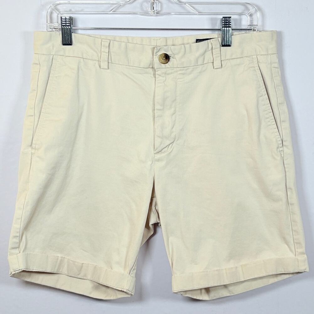 Vineyard Vines Men’s Breaker Shorts Waist 32 Cream Cotton Pre-Owned Preppy